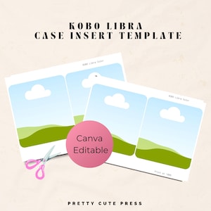 Modèle d'insertion de boîtier de liseuse couleur Kobo Libra Cadre en toile personnalisé pour créer un livre à faire soi-même pour lire des tablettes en papier cartonné, décoration pour liseuse imprimable