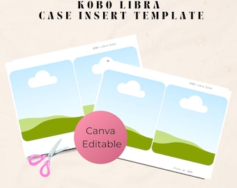 Kobo Libra Color eReader Case Insert Template Custom Canva Frame to Create DIY Book Reading Cardstock Tablet, Printable eReader Device Decor