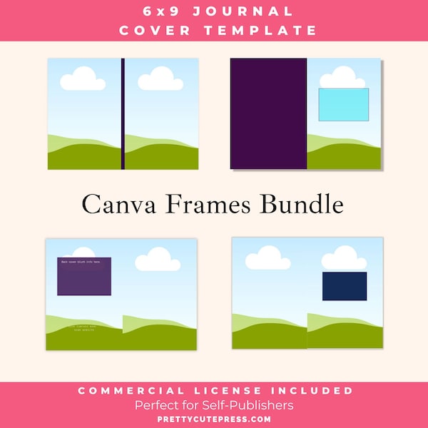 Custom Drag and Drop Amazon KDP Cover Template Canva Frame 6x9 Journal Cover Creator for Self-Publishers, Crafters, and Creatives