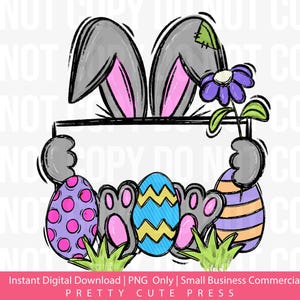 Osterhase Blanko Zeichen PNG | Personalisierbares Frühlings-Kaninchen-Sublimations-Design-Element für T-Shirts, Taschen, Kissen, Karten & individuelle DIY-Geschenke