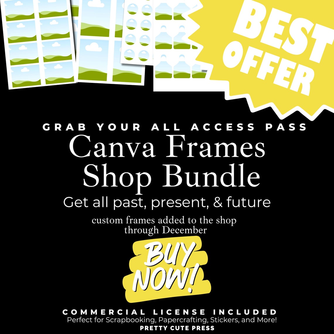 Printable Kobo Clara 2E Ereader Case Insert Template Custom Canva Frame ...