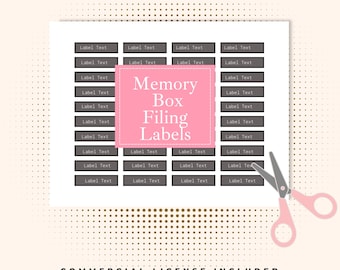 Étiquettes de classement pour boîtes à souvenirs, modèle de cadre en toile modifiable à faire soi-même
