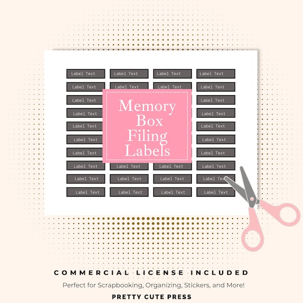 Memory Box Filing Labels - Etsy
