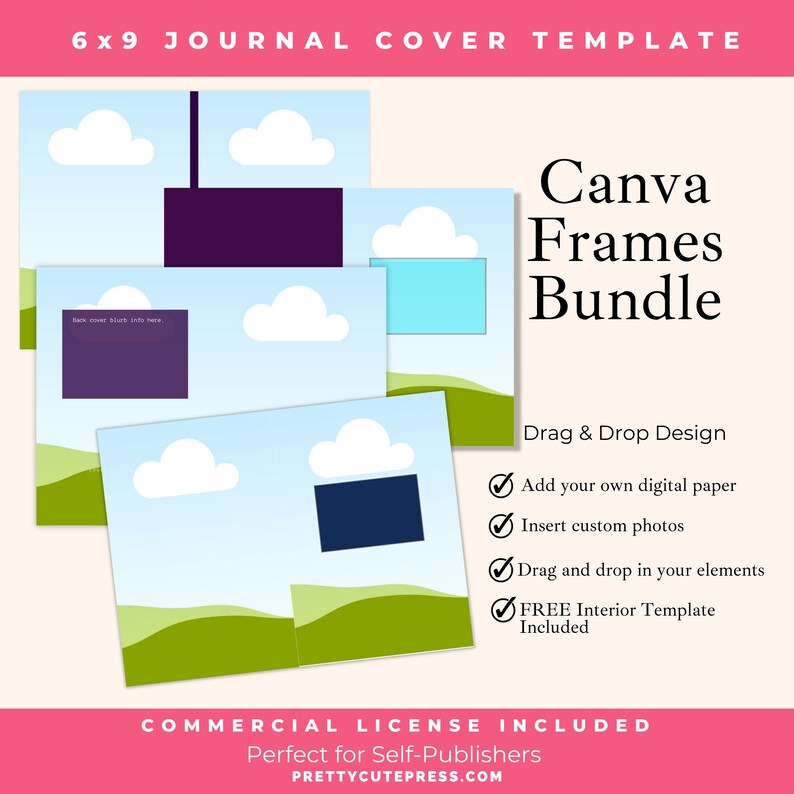 Add your own images to these drag and drop self publisher templates for planners and journals