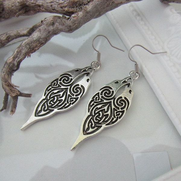 Celtic Huggin Munnin Earrings Twin Raven