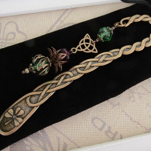 Scottish Thistle Bookmark Celtic Bronze clover