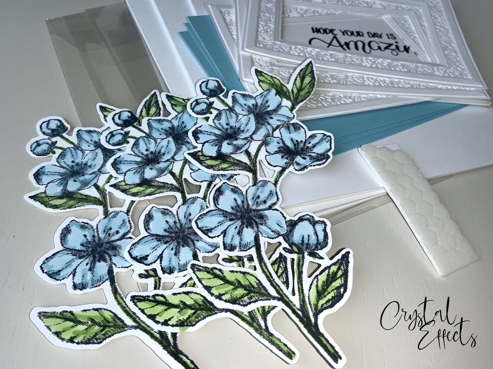 DIY Card Kit Handmade Card Kit stamped Card Kit Floral Etsy