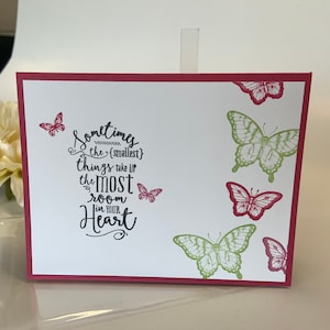 Échantillonnez-vous ! Cartes | Carte faite à la main | Carte estampillée| Carte papillon | Saisons colorées | Je pense à toi | Amitié | Carte 4,25 X 5,5