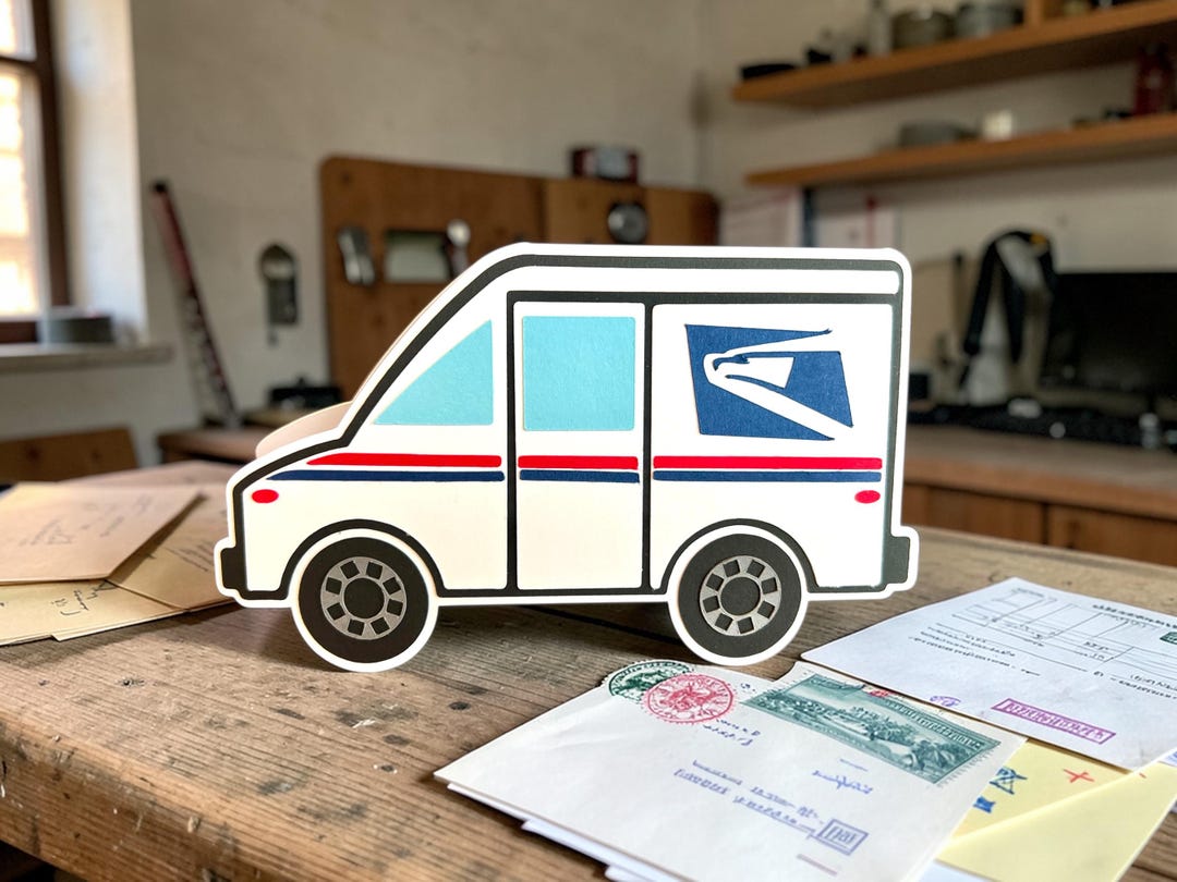 Mailman Card Handmade USPS Truck Card | Mailman Card | Birthday, Friendship ...
