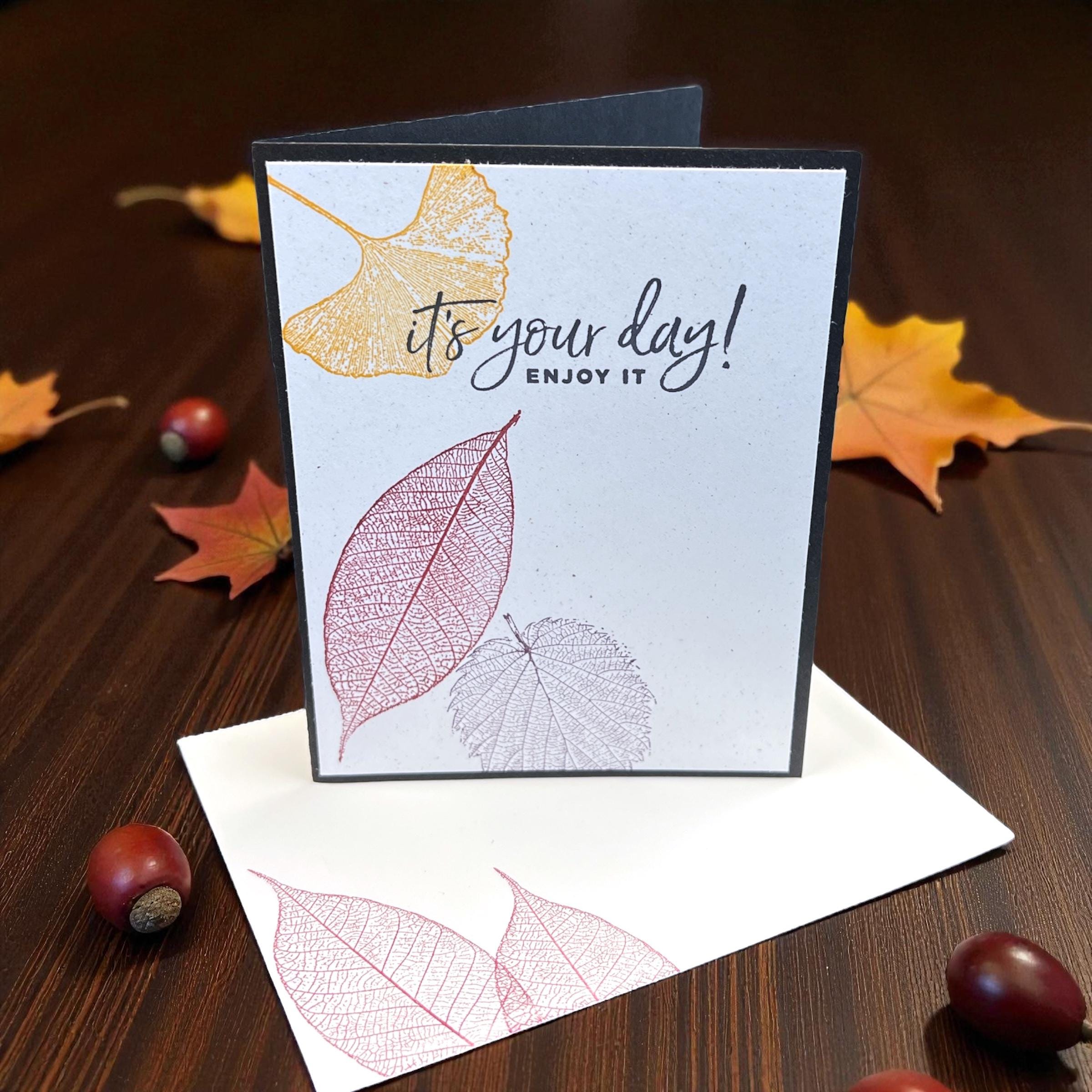 Handmade Leaf Birthday Card | Stampin Up! Supplies - Etsy