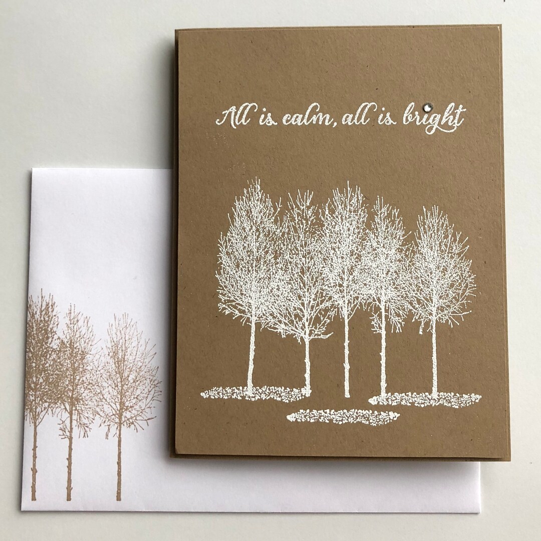 Handmade Winter Woods Christmas Card Set | Stampin Up! Kraft Cards - Etsy