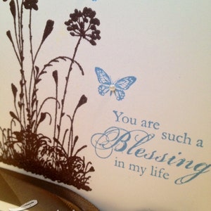Stampin Up! PreMade zelfgemaakte kaartenkit met serene silhouetten en zegeningen uit de hemel, 4 kaarten totaal | Vlinders en parels