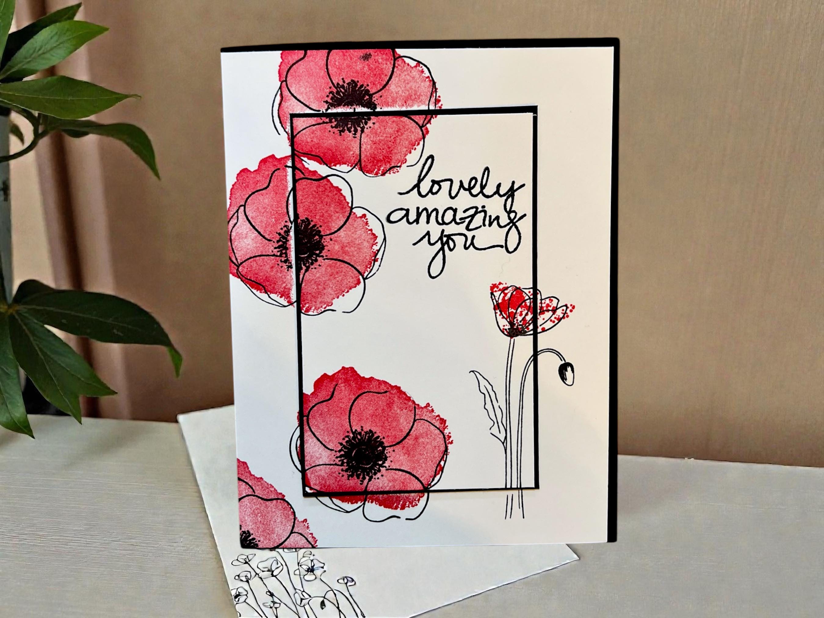 DIY Handmade Poppy Card Kit | Stampin Up! Set of 3 Cards You Assemble ...