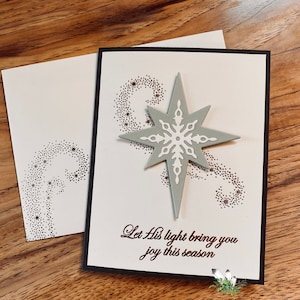 DIY Handgemachte Karten Kit | Weihnachtskarten-Set | DIY Weihnachtsset | Weihnachtsstern | Kupferprägung | Stampin Up Karte | 4,25 X 5,5 Karte