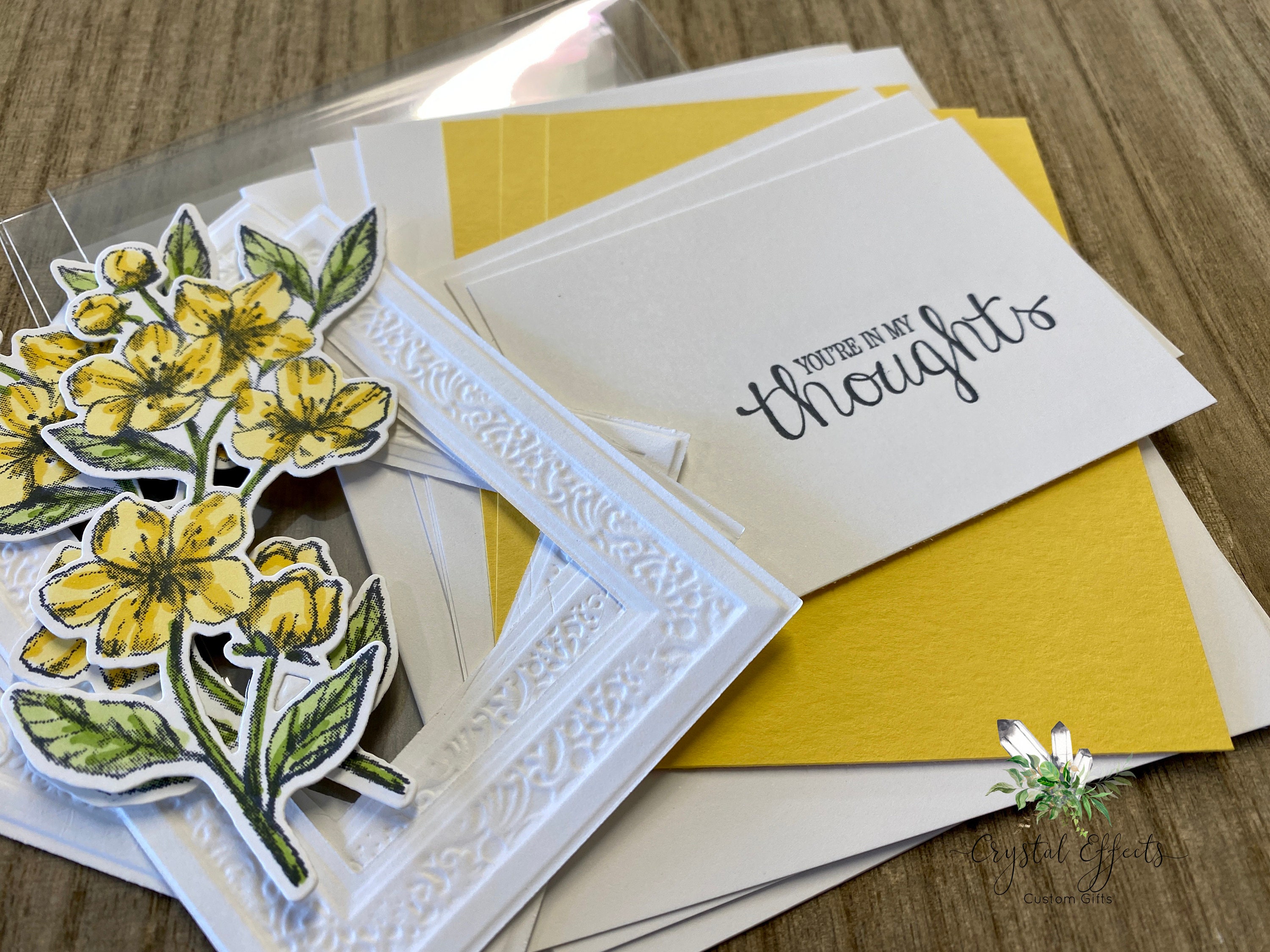 DIY Card Kit Handmade Card Kit Stamped Card Kit Floral Etsy