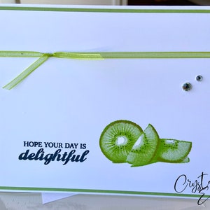 Handmade Card |Stamped Card | Kiwi Card | Slice of Happiness | Get Well  | Stampin Up | 4.25 X 5.5 Cards