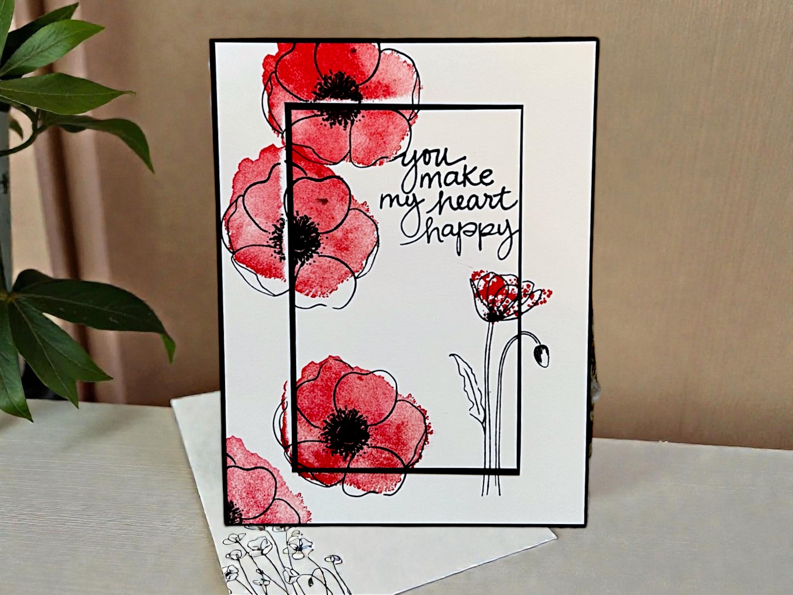 DIY Handmade Poppy Card Kit | Stampin Up! Set of 3 Cards You Assemble ...