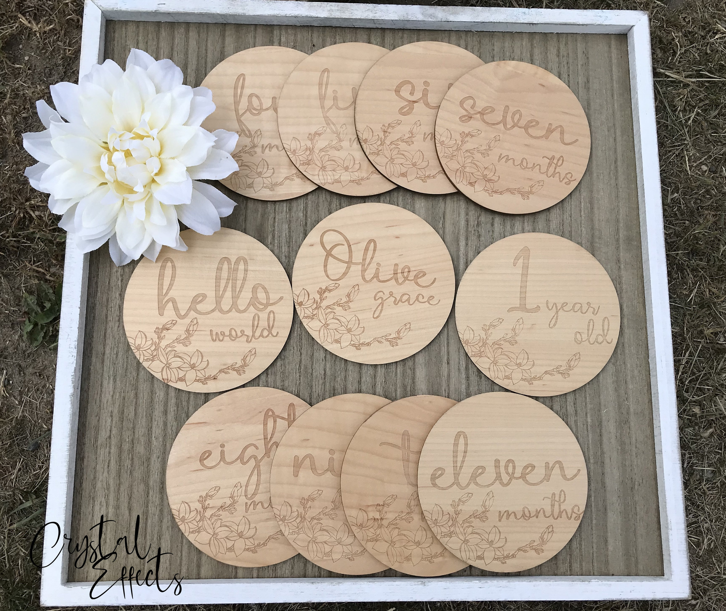 Baby Monthly Milestone Wood Cutouts Baby Shower Gift Monthly Photo Prop ...