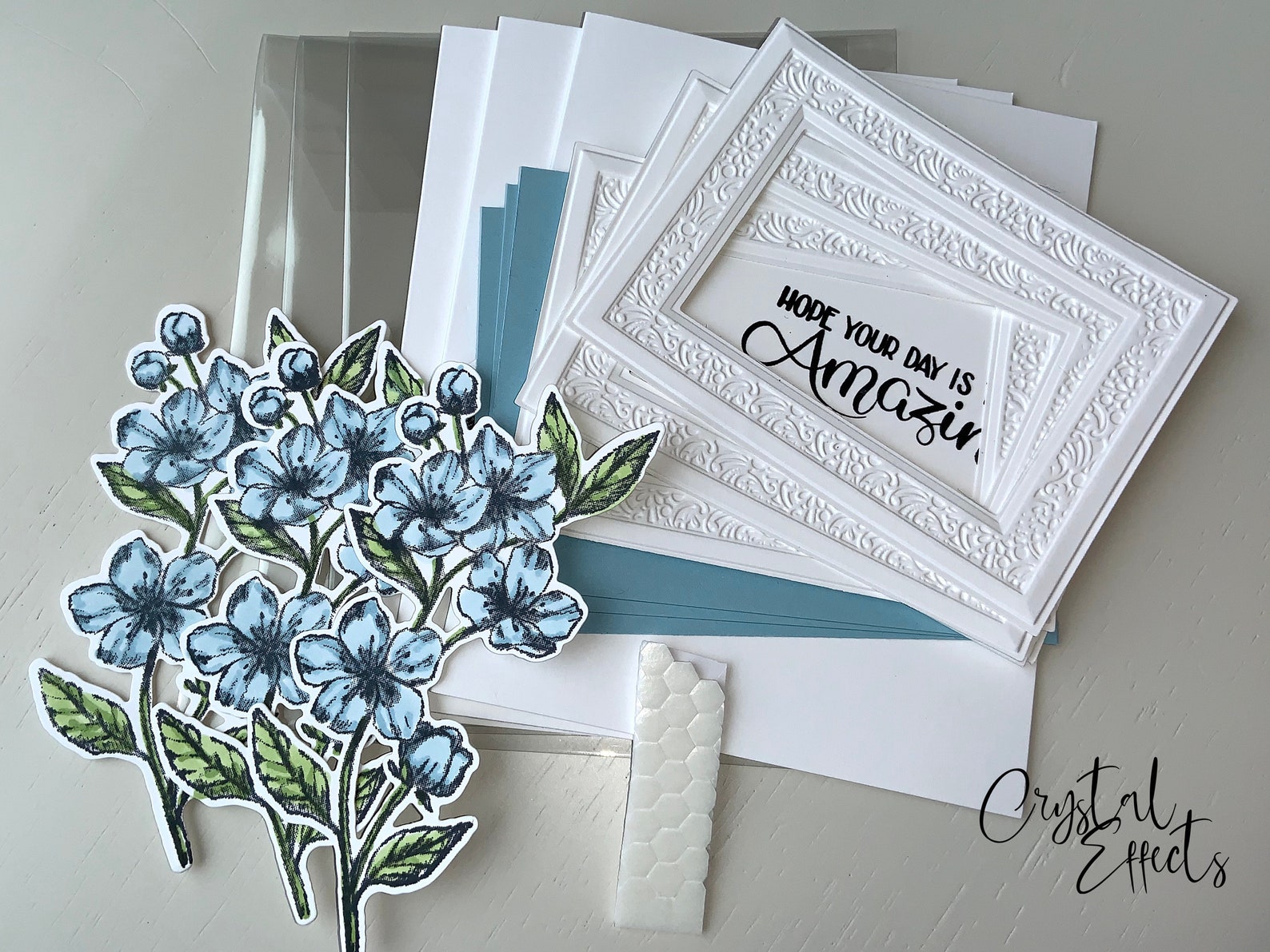 DIY Card Kit Handmade Card Kit stamped Card Kit Floral Etsy