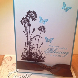 Stampin Up! Premade handgemaakte kaart met serene silouettes en zegeningen uit de hemel | Vlinderzegeningen |