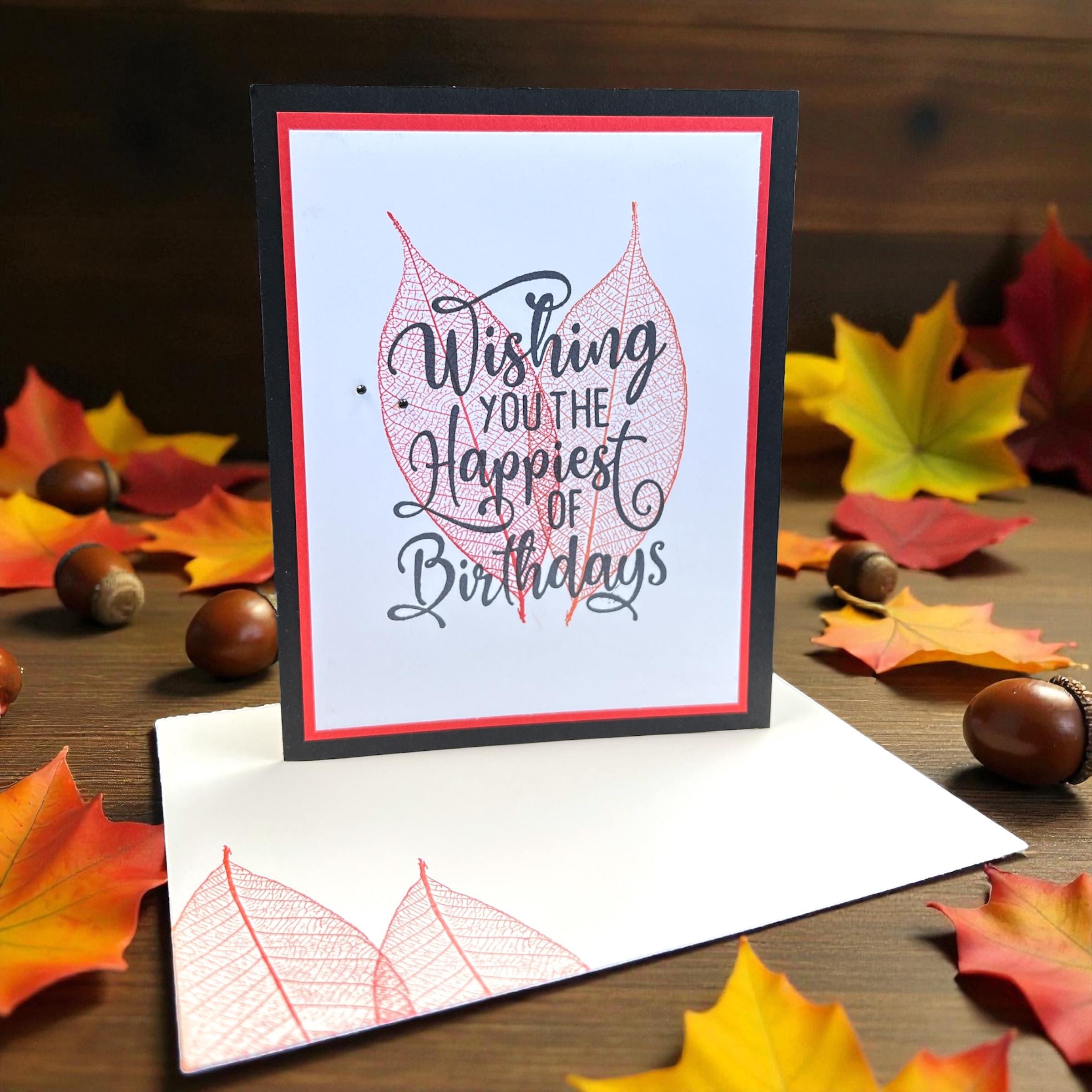 Handmade Leaf Birthday Card | Stampin Up! Design - Etsy