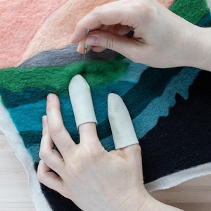 Finger Guards for Needle Felting - high quality - leather thimbles - one size fits most adults