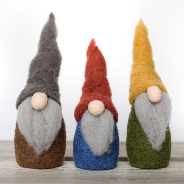 Zestaw do filcowania igłowego Gnomów - przyjazny dla początkujących - zawiera instrukcje wideo - DIY Craft Gift