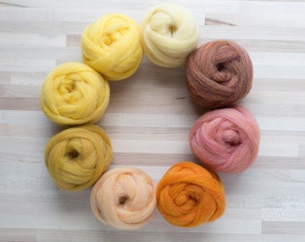 Needle Felting Roving - 1 oz. Felter's Flowing Wool - Yellows and Oranges - You Choose Color
