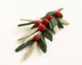 Holiday Greenery Mini Needle Felting Kit - DIY Christmas Craft Gift - beginner friendly with video instructions