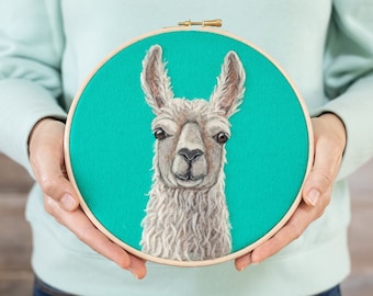 Llama Needle Felting Kit - Dani Ives' Painting with Wool - Intermediate Craft Gift - Video Instructions