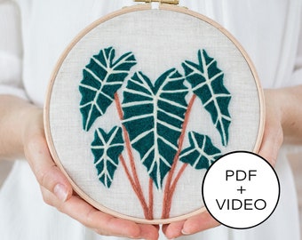 Alocasia Polly Needle Felting Tutorial - PDF Pattern - Instant Download - Includes Video Instructions - Beginner Friendly