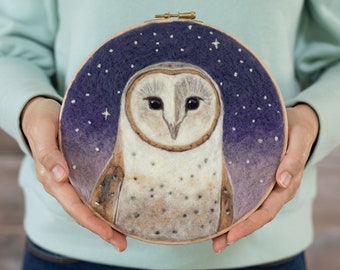 Barn Owl Needle Felting Kit - Intermediate Craft Kit - Dani Ives' Painting with Wool - video instructions