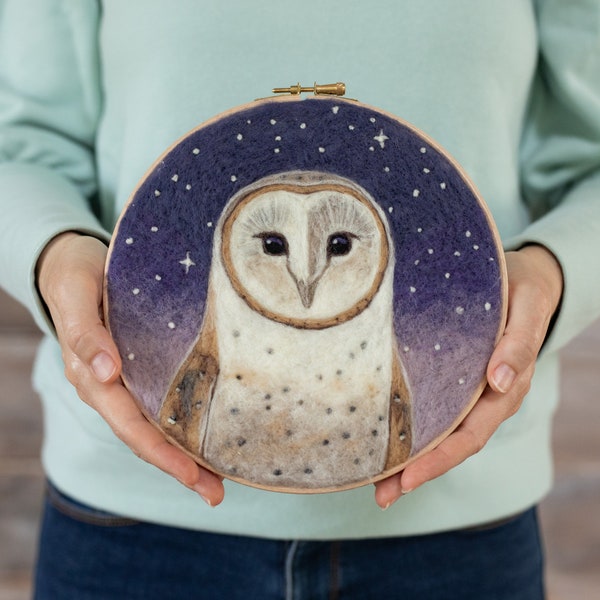 Barn Owl Needle Felting Kit - Intermediate Craft Kit - Dani Ives' Painting with Wool - video instructions