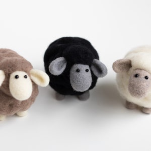 White Sheep Mini Needle Felting Kit Beginner Friendly with video tutorial DIY Craft Gift image 7