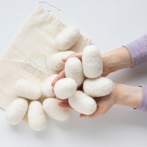 Wool Egg Blanks for Needle Felting set of half dozen or one dozen white DIY Spring Craft image 2