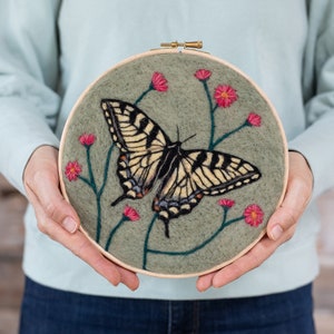 Butterfly Needle Felting Kit - Dani Ives&#39; Painting with Wool - Intermediate Craft Gift - Video Instructions
