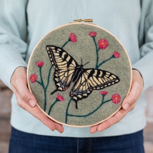 Butterfly Needle Felting Kit - Dani Ives' Painting with Wool - Intermediate Craft Gift - Video Instructions