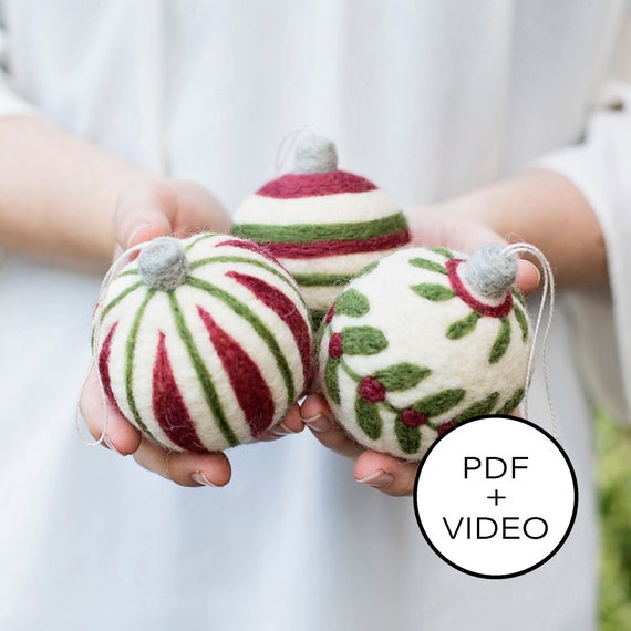 Christmas Ornaments Needle Felting Tutorial PDF Pattern  Etsy UK
