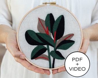 Rubber Tree Needle Felting Tutorial - PDF Pattern - Instant Download - Includes Video Instructions - Beginner Friendly