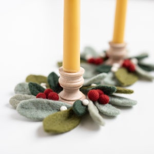 Festive Candle Rings Needle Felting Kit - DIY Christmas Holiday Decor - Beginner Friendly - Craft Gift - has video instructions