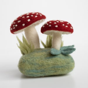 Forest Toadstools Mini Needle Felting Kit - mushroom nature sculpture - Beginner friendly with video instructions - DIY Craft Gift