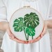 Monstera Needle Felting Kit - beginner friendly - Coloring with Wool - DIY Craft Gift - printed pattern hoop art 