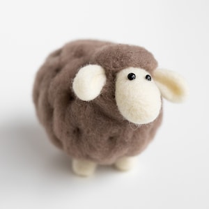 Brown Sheep Mini Needle Felting Kit - Beginner Friendly includes video tutorial - DIY Craft Gift