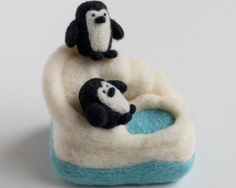 Penguin Playground Needle Felting Kit - DIY Craft Gift - beginner friendly with video tutorial