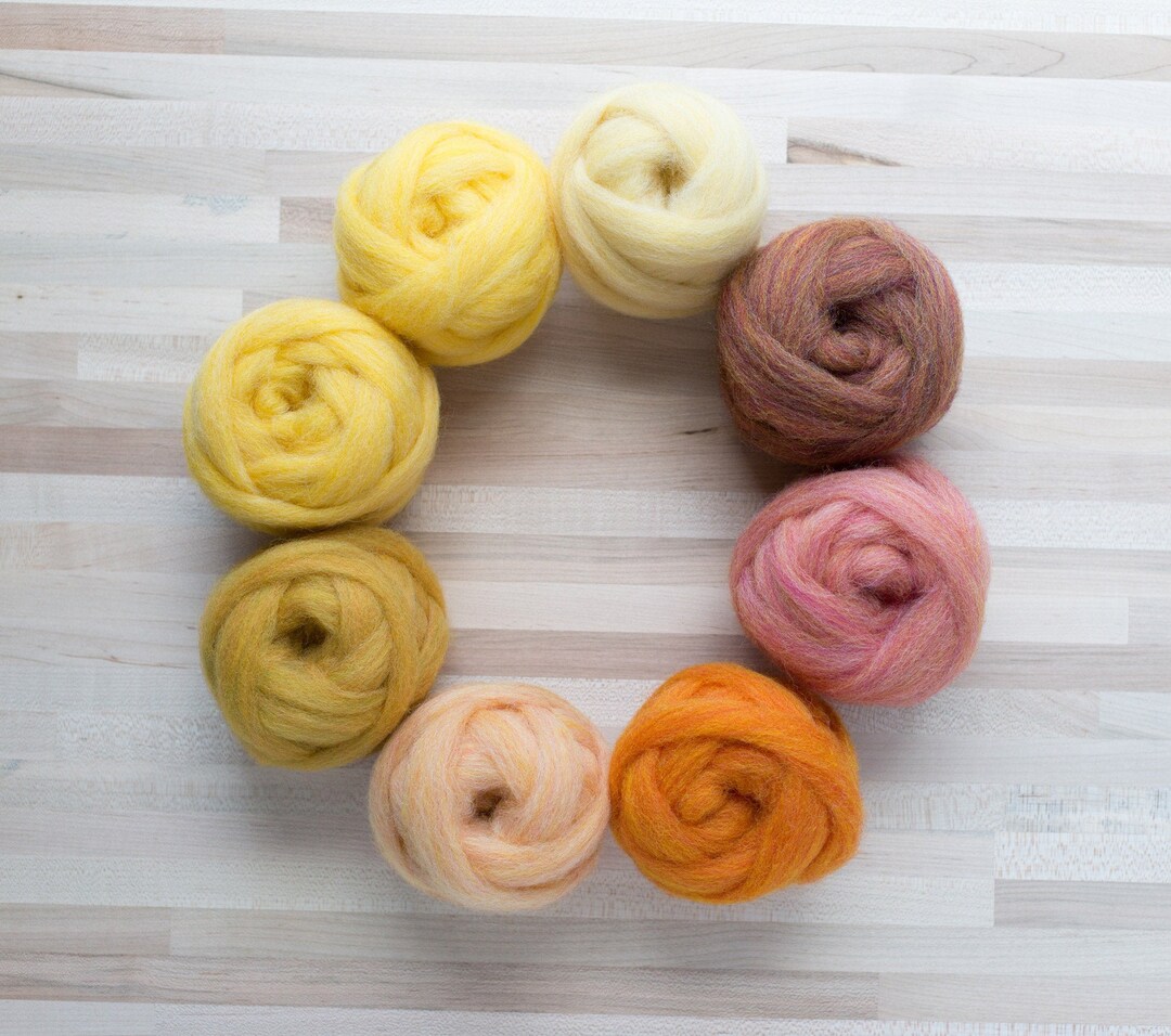 Needle Felting Roving 1 Oz. Felter's Flowing Wool Yellows and Oranges