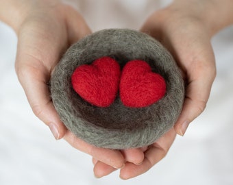 Love Nest Mini Needle Felting Mini Kit - Valentine's Day Craft - Beginner Friendly with video instructions - DIY Gift