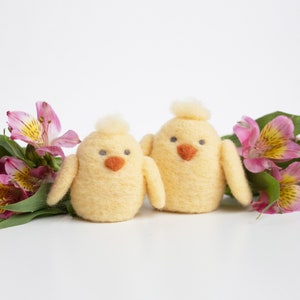 Chick Friends Mini Needle Felting Kit - Easter or Spring DIY Craft Gift - beginner friendly - has video tutorial - felted wool