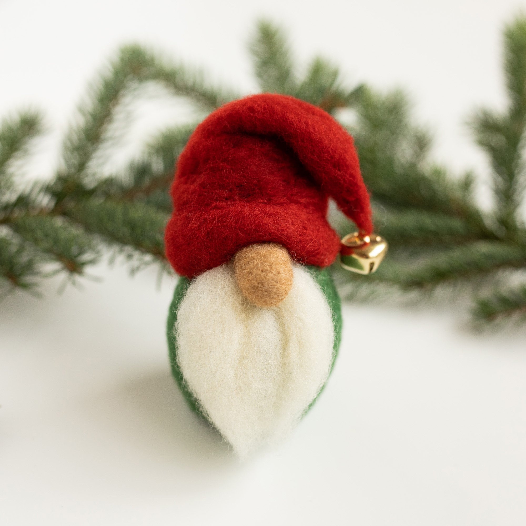 Christmas Gnome Mini Needle Felting Kit - beginner holiday craft kit - video instructions - DIY Gift - sculpting with wool