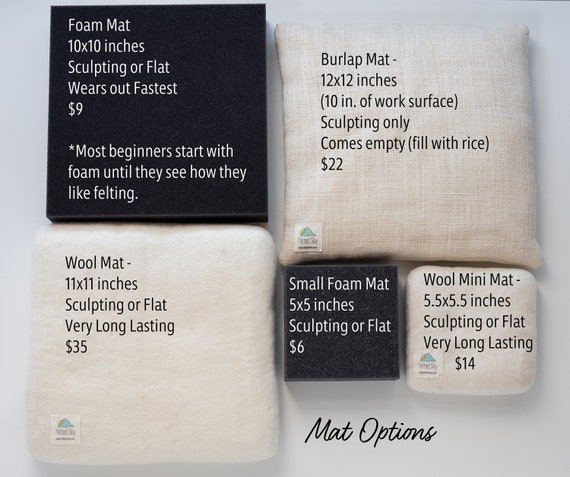 SECONDS SALE - 100% Pure Wool Needle Felting Mat - Large – Grey