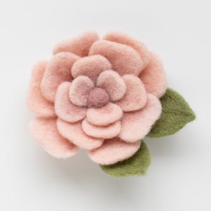 Pink Rose Mini Needle Felting Kit - Beginner friendly with video instructions - DIY Craft Gift